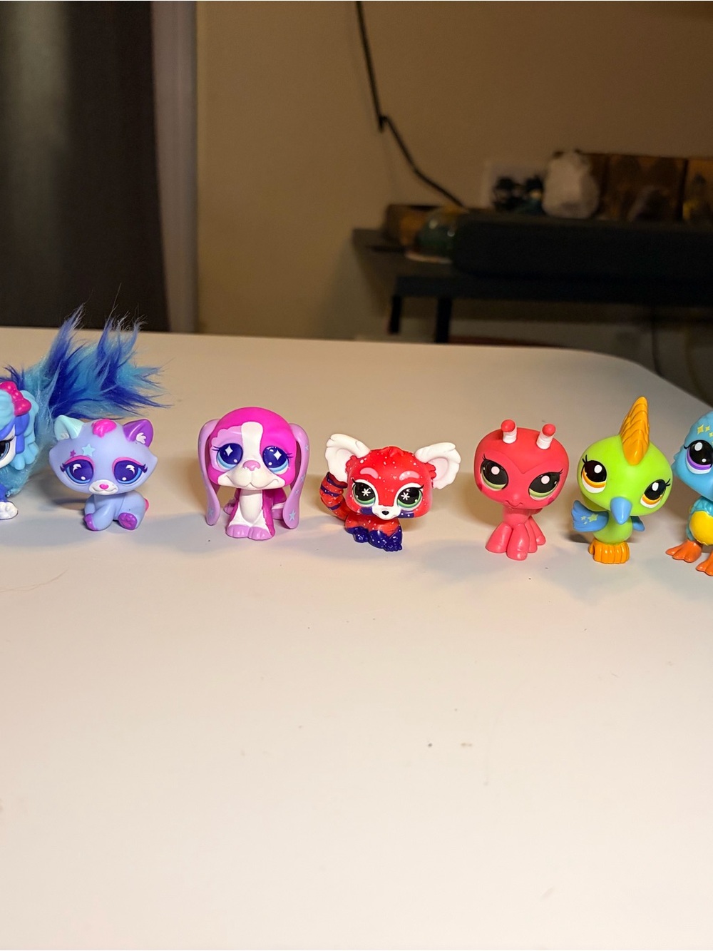 Littlest Pet Shop Style Assorted Small Pets Toy Set - Pink, Red, Green, Blue